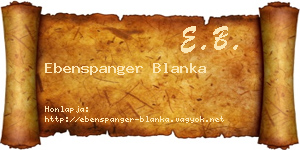 Ebenspanger Blanka névjegykártya